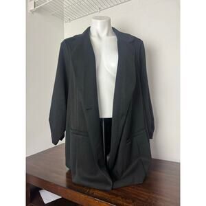 Torrid Black 3/4 Sleeve Blazer, Single Button, Soft, Stretchy Size 3 NWOT